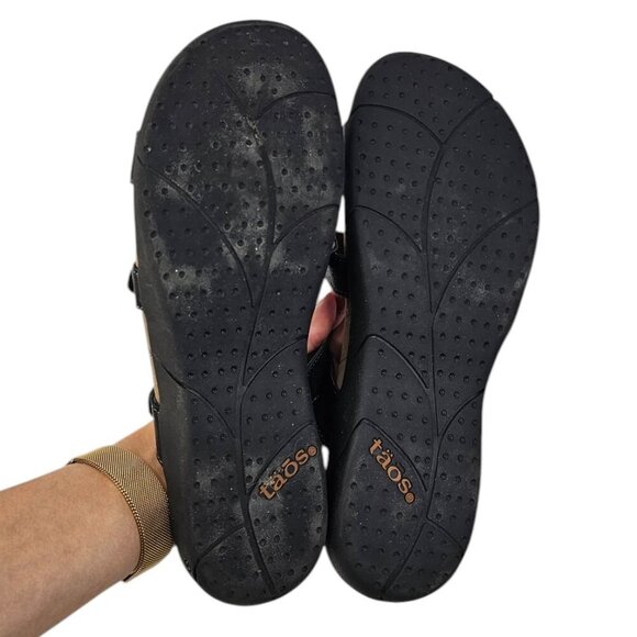 Taos Womens Prize 3 Leather Slide Sandals, Comfort, Black, Size 40 / US 9 - Picture 4 of 9